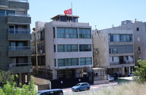 embassy turkey israel lower flag