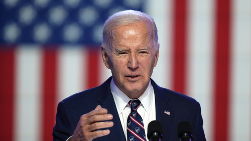 President Joe Biden speaks in Blue Bell, Pa., Friday, Jan. 5, 2024. (AP Photo/Matt Rourke)