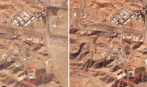 La base militaire iranienne de Parchin avant (à gauche) et après (à droite) l'attaque israélienne du 26 octobre 2024. (Photo : Reuters/ Planet Labs)