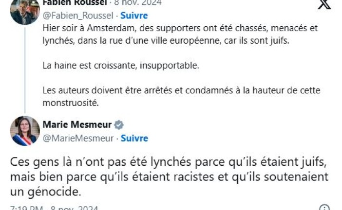 Israel Actualités : Amsterdam : le tweet de Marie Mesmeur député LFI provoque un tollé (et consterne à gauche)